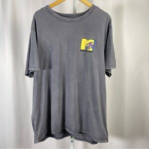 American Eagle Outfitters MTV 2X XXL Retro Charcoal Graphic Tee Shirt Y2K 90's